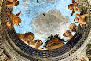 Oculus du plafond, Chambre des Epoux ou  Camera Picta, Andrea Mantegna (Mantoue, Castello di San Giorgio)